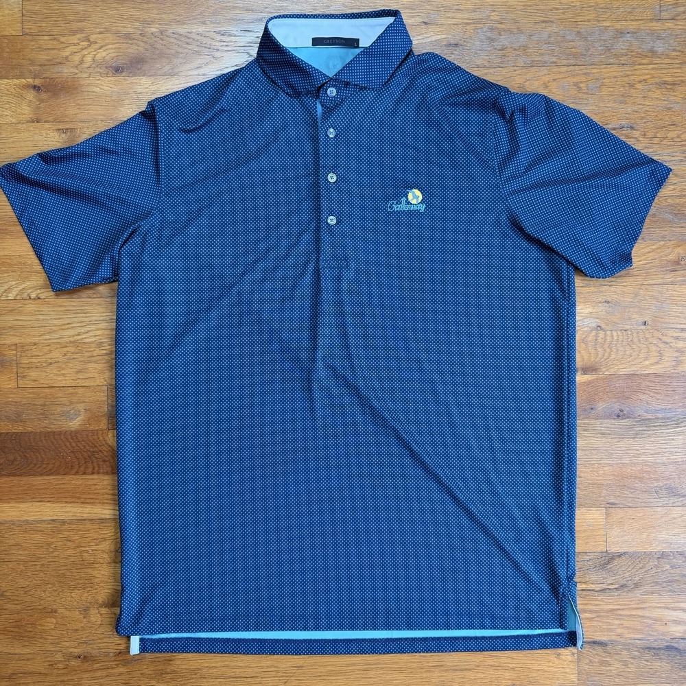 Greyson Golf Polo Shirt Mens Large Blue Green Dot Performance Calloway Logo